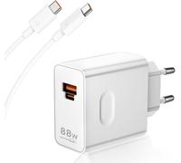 Chargeur Usb C 88W Et Câble Usb C Pour Honor 90 Lite 5G 70 Lite 200 Magic6, Câble Type C 1M Charge Rapide Supercharge Et Adaptateur De Chargeur Double Port Qc Pd Pour Huawei Mate 60 Pro Pura 70 Ultra