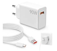 Chargeur USB C 90 W pour Xiaomi 6 Ultra 15T Pro 15S Pro 14 13 Ultra, chargeur Turbo Hyper 90 W pour Redmi Note 14Pro+ Turbo 4 3 Poco X7 F6 F7 avec câble de 2 m 6 A