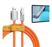 Chargeur USB C à charge rapide - Câble de type C 120 W 6 A, cordon de charge universel rotatif à 180 ° | de données à haute vitesse, durable et sans nœuds pour téléphones, tablettes