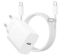 Chargeur USB C avec Cable pour iPhone 17/17 Air/17 Pro/17 Pro Max/16 pro/16 15 pro Max, 20W Chargeur iPhone Rapide chargeur iPad avec Cable USB C 2M pour iPad 12.9/11 inch, Air 5 4, Adaptateur Secteur