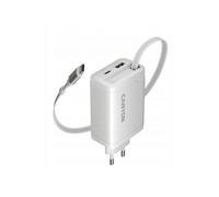 Chargeur USB-C blanc - Canyon - OnCharge 65RC - 65W - Câble intégré - Universel - Fonction de charge par défaut