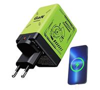 Chargeur USB C - Bloc de Charge à Double Port pour les Ordinateurs Portables - Prise Multiple Rétractable Compatible Avec Ordinateur Portable, PC, Smartphone, Tablette, En Voyage, À La Maison Et En Vo