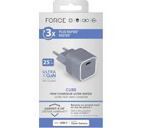 Chargeur USB C Cube 25W Power Delivery UltraGaN Gris