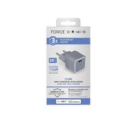 Chargeur USB C - Force Power - Cube 30W - UltraGaN - 100% Plastique Recyclé - Garantie à vie