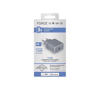 Force Power - Adaptateur secteur - technologie GaN - 45 Wh - PD (USB-C) - gris