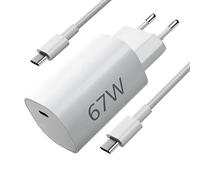 Chargeur USB C GaN 67 W pour Xiaomi 15T 15 Pro 14T 14 13 12 13 Lite 12 Lite, Fast Charge pour Xiaomi Redmi Note 14 13 12 Poco F5 Pro F5 F4 Poco X7 X6 avec câble 6 A