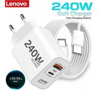 Chargeur USB C GaN PD 240W Lenovo, charge rapide pour iPhone 17 16 15 14 Pro Max, PD 3.0 QC 3.0 USB Type C pour Xiaomi iPad