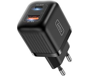 Chargeur USB C, INIU Rapide 30W [2-Port/USB C+USB A] Type C Charger Alimentation Adaptateur Prise Secteur pour iPhone 15 14 13 12 Pro Max iPad Samsung Galaxy S22 S21 S20 Google Pixel 7 Tablet Laptop