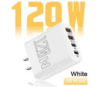 Chargeur Usb C Multi 4 Ports 120w, Charge Rapide 3.0, Type C, Adaptateur Mural Pour Téléphone Portable, Pour Iphone 15 16 Pro Max Xiaomi