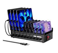 Chargeur USB C Multiple, Station de Recharge USB pour Plusieurs appareils, Puissance Totale 200W 10 Ports【5 USBA & 5 USBC】, Compatible avec iPhone 11/12/13/14/15/16/XS/XR/8/Téléphone Mobile/Tablette