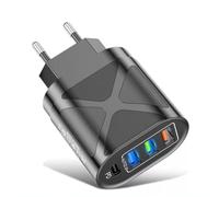 Chargeur USB C Mural (3 Ports 2.4 + 1 Port PD 2.4) Chargeur Usb Multiple - Prise USB C Multiple pour iPhone 12 XR XS Max XR 8, iPad, Samsung Galaxy S8 S9 Huawei P30 P20 HTC LG Motorola Nokia