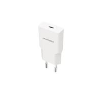 Chargeur USB-C/PD 20W - Nano Cable - Blanc - 81x36x15 mm - Charge rapide - Tension universelle 100-240V