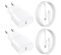Chargeur USB C pour iPhone 17/17Pro/16 16e 15/16 15 Pro/16 15 Pro Max/16,2 pack 20 W adaptateur secteur USB C avec câble de charge rapide de 2 m pour iPad Pro/Air/10e génération, chargeur rapide