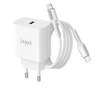 Chargeur USB-C pour iPhone et iPad avec Câble USB-C Lightning Charge Rapide Zanaé Blanc