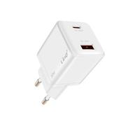 Chargeur USB-C Power Delivery 30W plus USB 18W Quick Charge 3.0 Compact Blanc