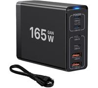 Chargeur Usb C Rapide 165w, Chargeur Multiple¿4usb-C + 2usb-A¿, Station De Charge Usb C Compatible Avec Iphone/Samsung/Google/Xiaomi/Ordinateur Portable/Tablette Et Autres
