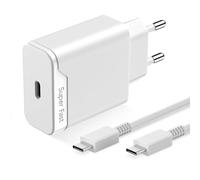 Chargeur USB C Rapide 25W Compatible avec Samsung Galaxy A16 A17 A56 A55 A35 5G A33 A54 A52 A25 A15 A34 A14 A53 S25 S24 S23 S22 S21 S20 S10 S9 Fast Charge Secteur Adaptateur avec 1.5m Câble Type C
