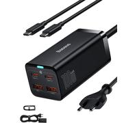 Chargeur Usb C Rapide 65w, Pd Gan3 Fast Wall Block, 4-Ports [2usb-C + 2usb] Station De Charge Avec 5ft Ac Câble Pour Macbook Pro/Air, Usb-C Laptop, Iphone 13/12, Samsung Galaxy
