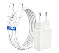 Chargeur USB C Rapide avec 20W Chargeur USBC et Cable USB C de 2M pour iPhone 17/17 Pro/17 Pro Max,iPhone 16/16e/15 Pro/15 Plus,iPad AIr/Mini, pour Samsung A56 A16 A36 S26 S25,Google Pixel,Xiaomi