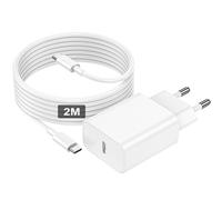 Chargeur USB C Rapide avec USB C 2M, 30W Chargeur Rapide pour iPhone 17 16 15 Pro Max/Pro/Air/iPad, Samsung S25 Ultra/S24/S23, Chargeur Type C Rapide Prise Type C Adaptateur Secteur
