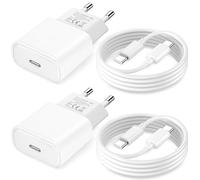 Chargeur USB C Rapide iPhone 17 16 15,Original 25W Chargeur Rapide avec 2M Câble USB C pour iPhone 15 16 17 Pro/17 16 15 Pro Max/17Air/16e/16 15 Plus,iPad A16/10/Pro/Air,Adaptateur Secteur USB c 2Pack