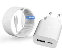 Chargeur Usb C Rapide Pour Apple Iphone 16/16e/16 Pro/16 Pro Max/16 Plus/15/15 Pro/15 Promax/15 Plus/Ipad Pro/Ipad Air, 25w 2 Port Prise Usbc En Usb A Adaptateur Secteur Avec Câble[Cha8220498]
