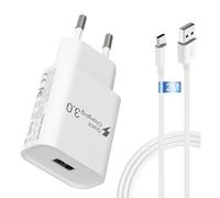 Chargeur USB C Rapide pour Samsung Galaxy A16 A15 A14 A13 A12 5G, S10, S9, S8, A05S, A54, A34, A23, A53, A33, S24, S23, S22, S21, S20, Chargeur Rapide avec 2m Câble Type-C