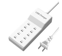 Chargeur USB C, station de charge USB à 10 ports, chargeur USB C multi-ports de 50 W, chargeur de bureau USB C multiple pour iPhone 16/15/14/13/12/iPad/Samsung S24/S23/Ultra/Z Flod/Watch/casque