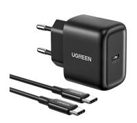 Ugreen Chargeur Cd250, 25W, Usb-C (Noir) + Câble Usb-C vers Usb-C, 2M (Noir)