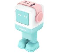 CHARGEUR SECTEUR UGREEN ROBOTGAN 65 W TURQUOISE BLANC ET ROSE