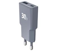 Chargeur USB-C / USB-A 30W Power Delivery UltraGaN Rapide Force Power Gris