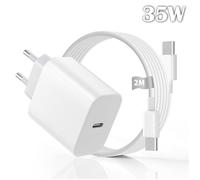 Chargeur USB-C - WENZYLIQUOX - 35W - Charge rapide 35W - Câble MFi C94 2m - Compatible iPhone 17/16/15