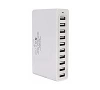 Chargeur USB Chargeur Mobile Chargeur Multifonctions Charge de Chargement 10 Ports Station de Chargement USB Charge Rapide 60W Multi Mural Chargeur Power Adaptateur Noir