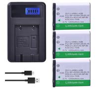 Chargeur USB Compatible avec la Batterie Olympus LI-42B, EN-EL10 et l'écran LCD for appareils Photo NP-45 et D-LI63.(3Battery 1Charger)