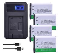 Chargeur USB Compatible avec la Batterie Olympus LI-42B, EN-EL10 et l'écran LCD for appareils Photo NP-45 et D-LI63.(4Battery 1Charger)