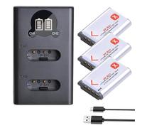 Chargeur USB Compatible avec la Batterie Sony NP-BX1 et l'écran LCD for appareils Photo numériques DSC RX1, RX100, M3, M2, RX1R, WX300, HX300, HX400, HX50 et HX60.(3 Battery 1 Charger)