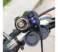 Chargeur Usb de Moto, Chargeur de Prise de Moto Usb Étanche 12V Dc, Adaptateur Universel Usb 5V 2A Avec Support de Guidon Allume-Cigare 7/8", pour Téléphones/Tablettes/Gps