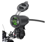 Chargeur USB de moto, support de guidon de chargeur de téléphone de moto, Chargeur de téléphone de moto avec affichage de la tension en temps réel, Chargeur USB multi-protection à 2 ports USB pour voi