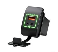 Chargeur USB de voiture 12 V 24 V double port PD pour qc3.0 Prise d'alimentation à charge rapide étanche pour voitures, camions, motos, camping-cars (vert)