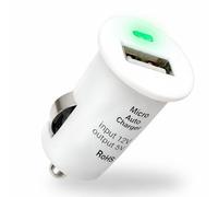Chargeur USB de Voiture 12V sur Prise Allume Cigare, Taille réduite Faible encombrement, pour Téléphone, Tablette, GPS, Console de Jeux, Lecteurs DVD de Voyage - Blanc