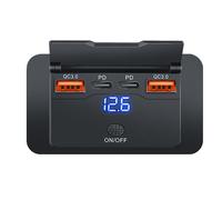 Chargeur Usb De Voiture Avec Commutateur De Tension 4 Ports Dual Qc Dual Pd