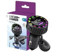 Chargeur USB de Voiture, Chargeur de Voiture | Adaptateur de Charge de Voiture à 2 Ports avec Cordon enroulé | Chargeurs Automobiles de téléphone Portable pour la Plupart des téléphones et tablettes,