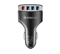 Chargeur USB de voiture multi-ports, 4 ports USB, charge rapide, fournitures automobiles, charge sûre et efficace, voyage en famille, 8,9 x 4,7 x 2,5 cm, noir, 1 pièce