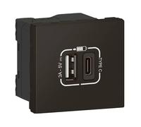 Legrand Chargeur USB 079193l double associable 2 modules Type A+C noir