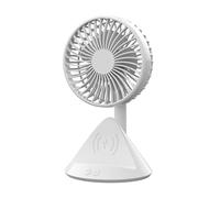 Chargeur USB élégant et sécurisé avec chargement sans fil, mini ventilateur de bureau et support pour téléphone - 20 % de réduction ! Le