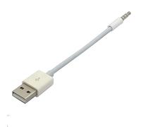 Chargeur USB et câble de synchronisation Cordon 3,5 mm Jack Fiche audio mâle vers USB 2.0 Câble adaptateur convertisseur pour Apple iPod Shuffle 3ème 4ème 5ème 6ème 7ème génération 11 cm