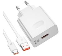 Chargeur USB et Câble USB C pour Honor Magic8 Lite 200 90 5G,66W 6A Charge Rapide Adaptateur Chargeur avec Type C Câble 1M pour
