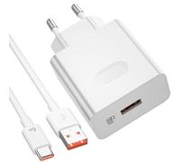 Chargeur USB et Câble USB C pour Honor Magic8 Lite 200 90 5G, 66W 6A Charge Rapide Adaptateur Chargeur avec Type C Câble 1M pour Honor 70 Lite 90 Lite Magic 6 Lite 6 Pro 5 Honor Pad 9 MatePad