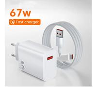 Chargeur USB GaN 67W Charge rapide QC3.0 câble USB C 6A adaptateur de Charge pour iPhone Xiaomi Samsung Oneplus pr murale