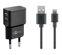 Chargeur USB - GOOBAY - 44986 - USB-C™ - 2 x USB 2.0 - Courant max. 2.4 A